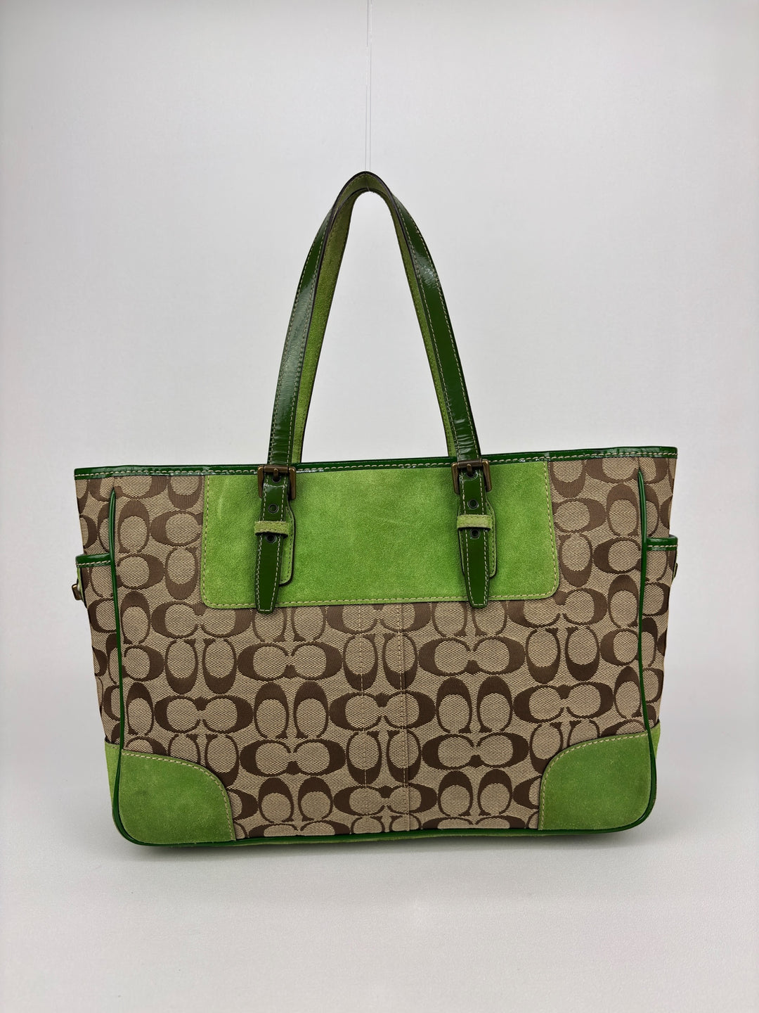 Coach Signature Stripe Wildleather-Tote / Shoulder-Bag
