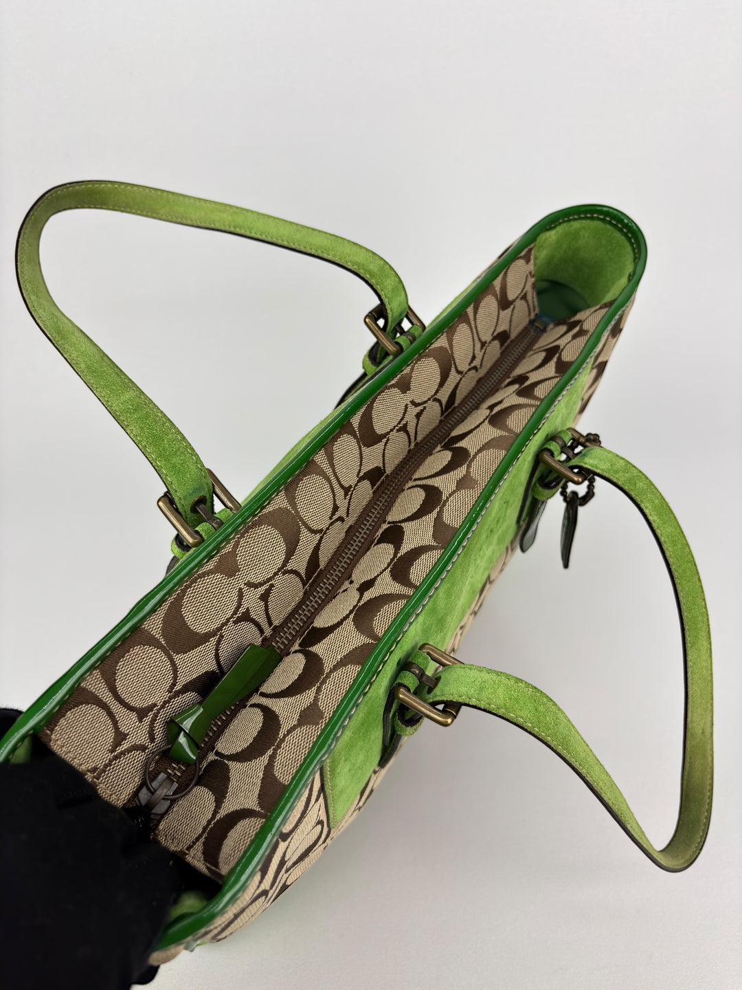 Coach Signature Stripe Wildleather-Tote / Shoulder-Bag