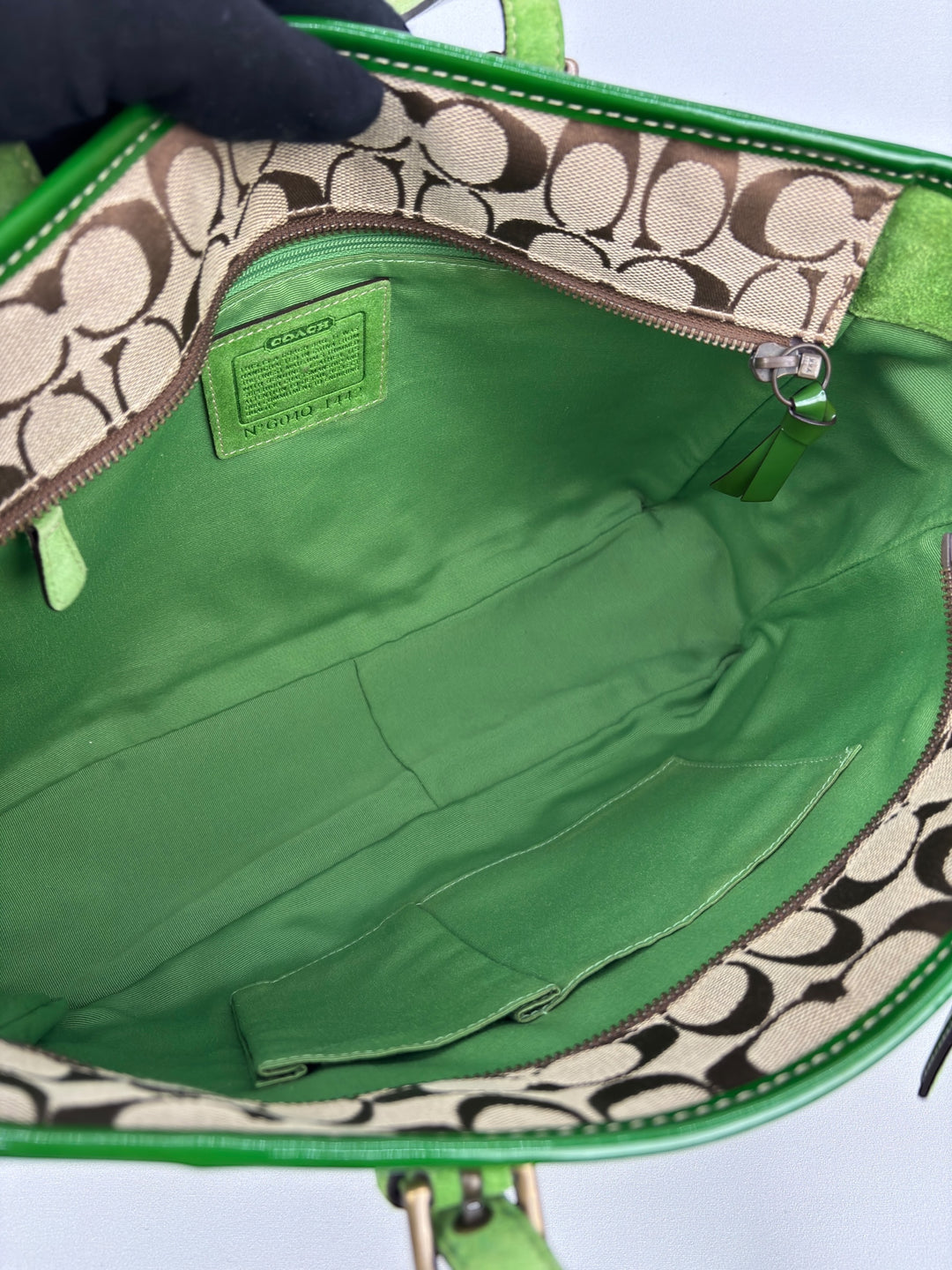 Coach Signature Stripe Wildleather-Tote / Shoulder-Bag