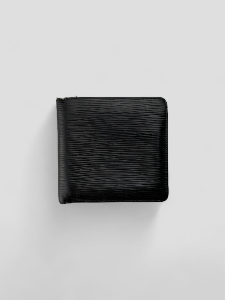 Louis Vuitton epi leder geldbeutel schwarz, unisex second hand lv wallet black