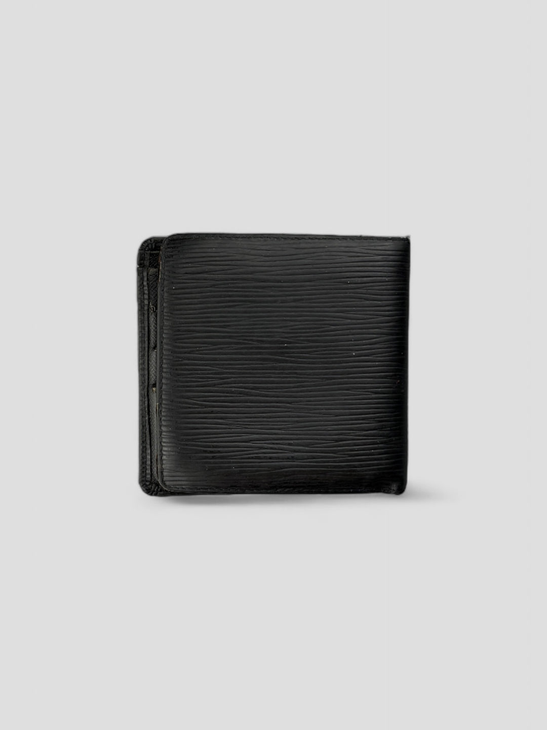 Louis Vuitton epi leder geldbeutel schwarz, unisex second hand lv wallet black