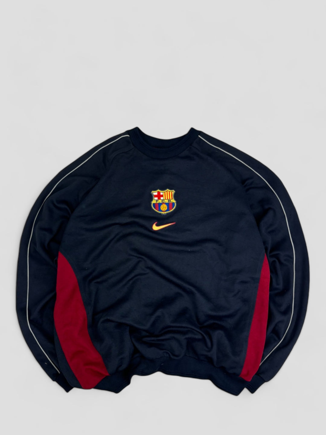 Nike x Barcelona vintage sweater men blue, second hand nike men pullover blue