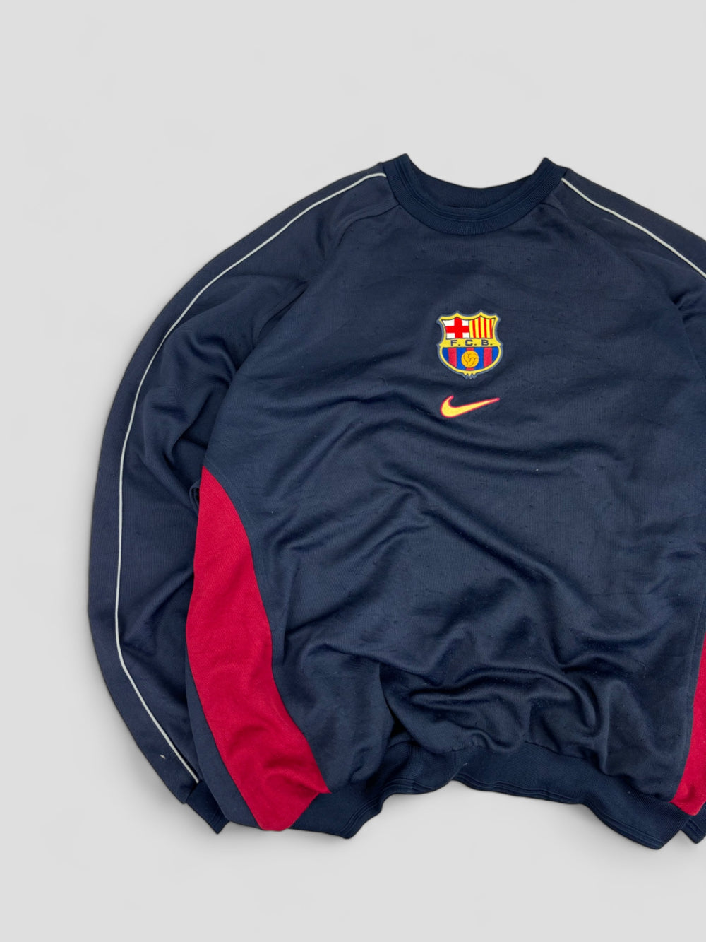 Nike x Barcelona vintage sweater men blue, second hand nike men pullover blue