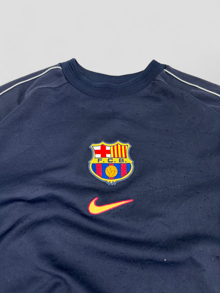 Nike x Barcelona vintage sweater men blue, second hand nike men pullover blue