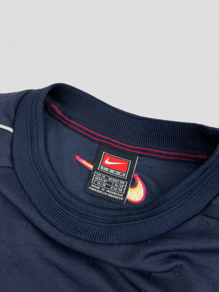 Nike x Barcelona vintage sweater men blue, second hand nike men pullover blue