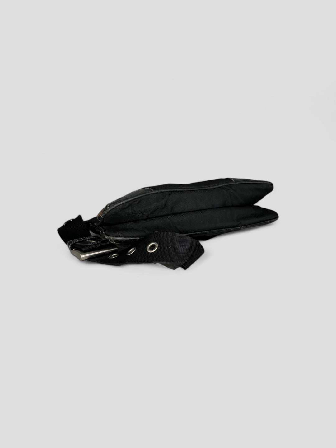 Prada Tessuto Leather Nylon Shoulder Bag black, schwarze prada umhängetasche