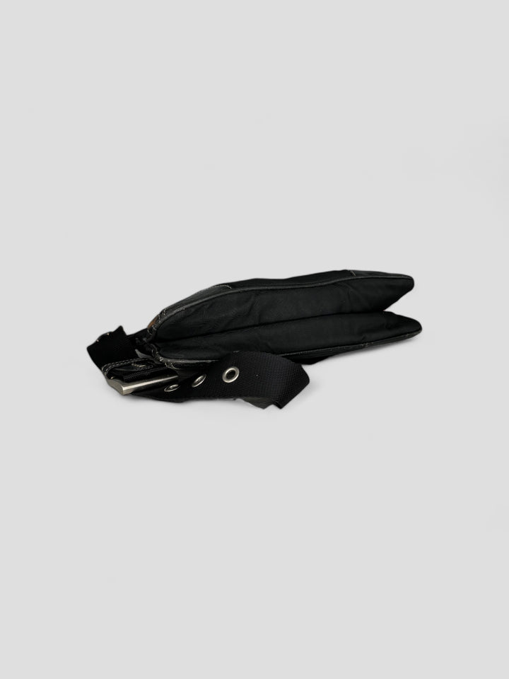 Prada Tessuto Leather Nylon Shoulder Bag black, schwarze prada umhängetasche