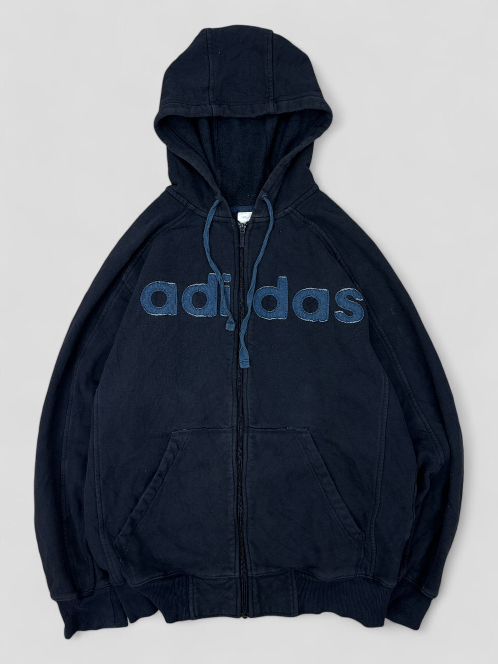 Vintage Adidas Y2k Fullzip Hoodie blue, second hand adidas pullover