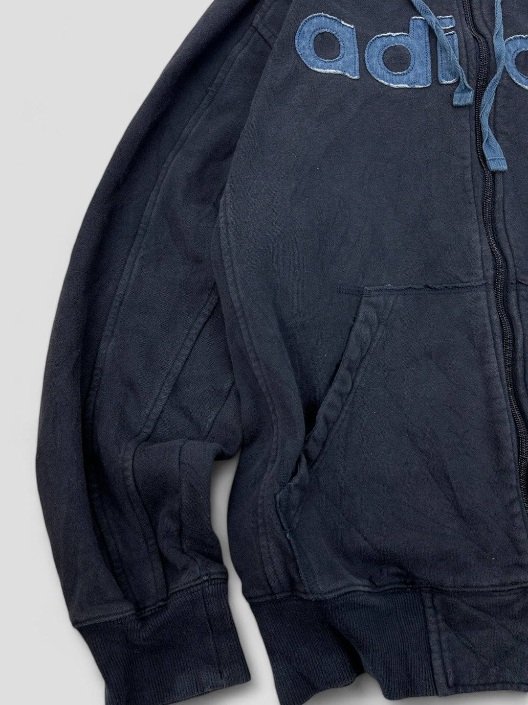 Vintage Adidas Y2k Fullzip Hoodie blue, second hand adidas pullover