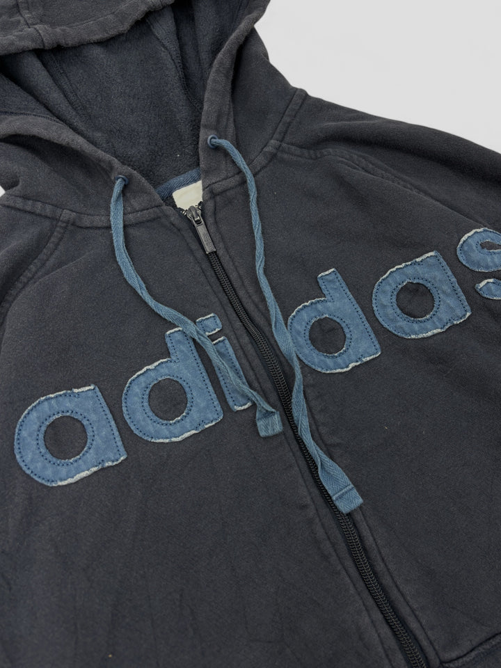 Vintage Adidas Y2k Fullzip Hoodie blue, second hand adidas pullover