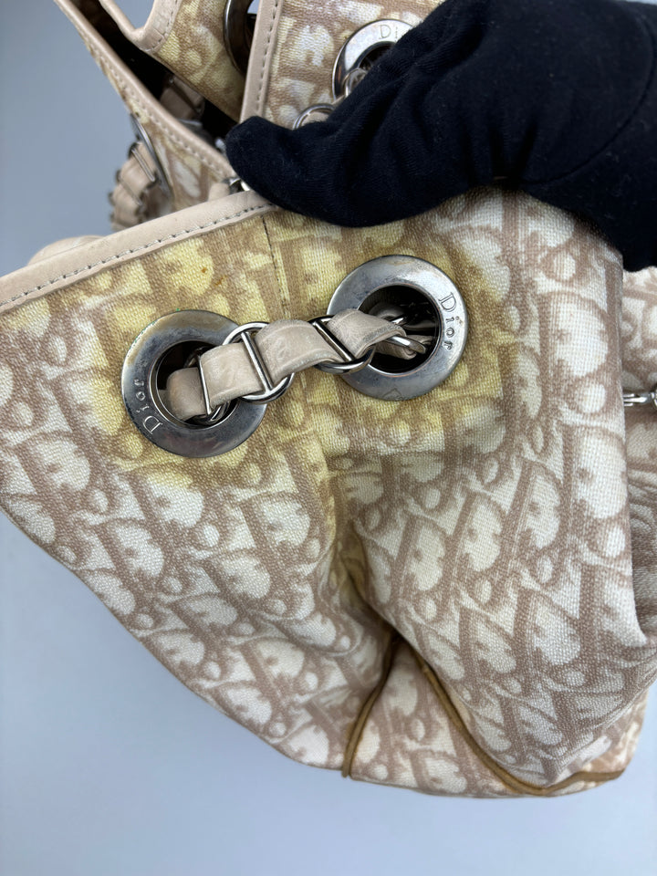Vintage Christian Dior Princess Shopper Bag Beige, second hand cd tragetasche