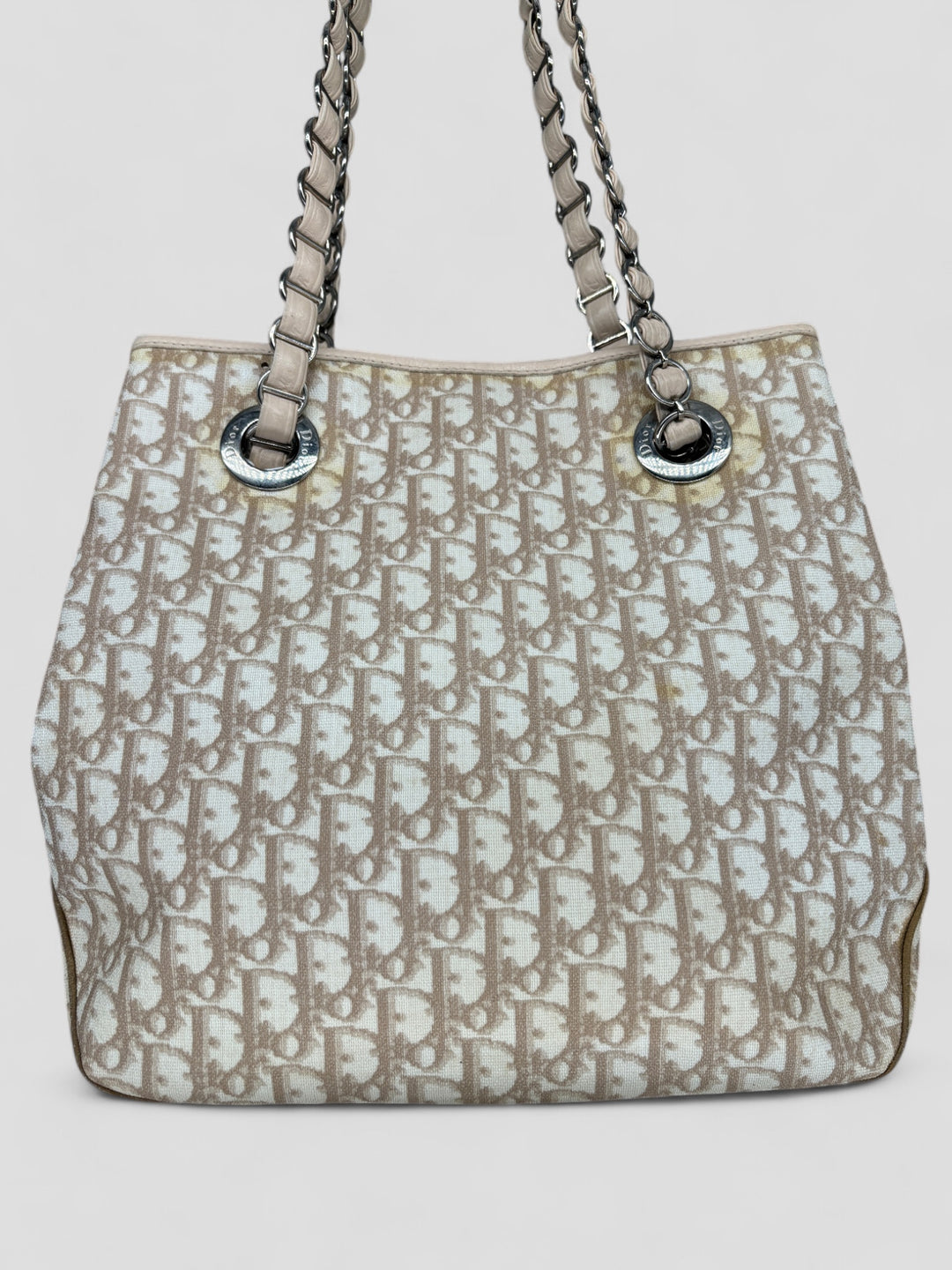 Vintage Christian Dior Princess Shopper Bag Beige, second hand cd tragetasche