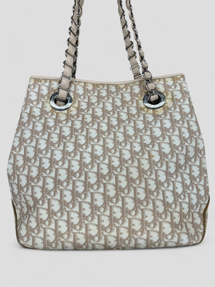 Vintage Christian Dior Princess Shopper Bag Beige, second hand cd tragetasche
