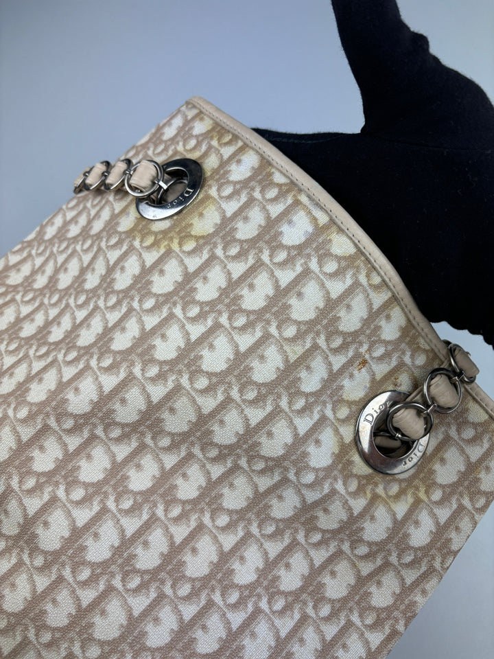 Vintage Christian Dior Princess Shopper Bag Beige, second hand cd tragetasche