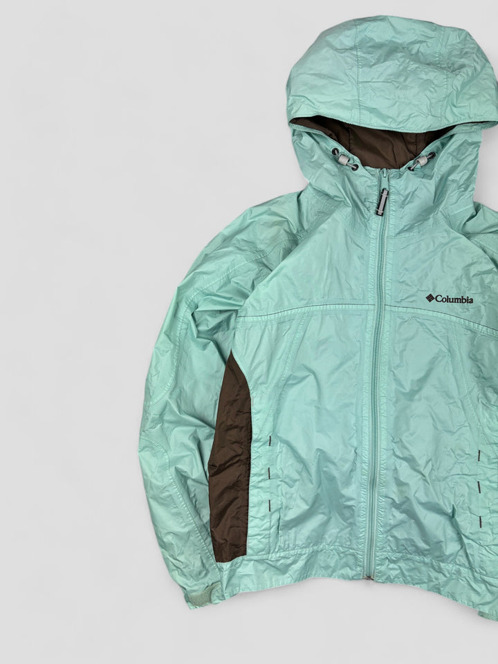 Vintage Columbia Windbreaker türkis Frauen, second hand columbia jacket turquoise women