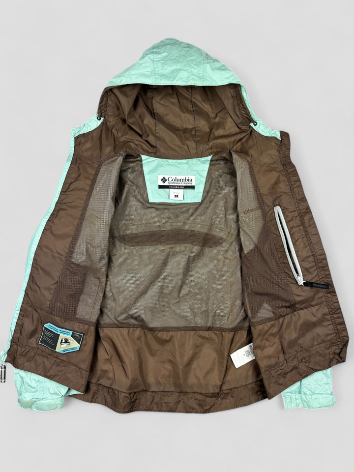 Vintage Columbia Windbreaker türkis Frauen, second hand columbia jacket turquoise women