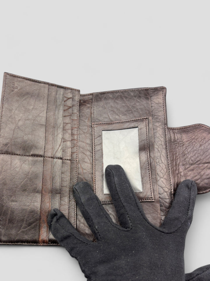 Vintage Fendi Unisex Leder Geldbeutel Braun, Second-Hand Fendi Wallet Brown