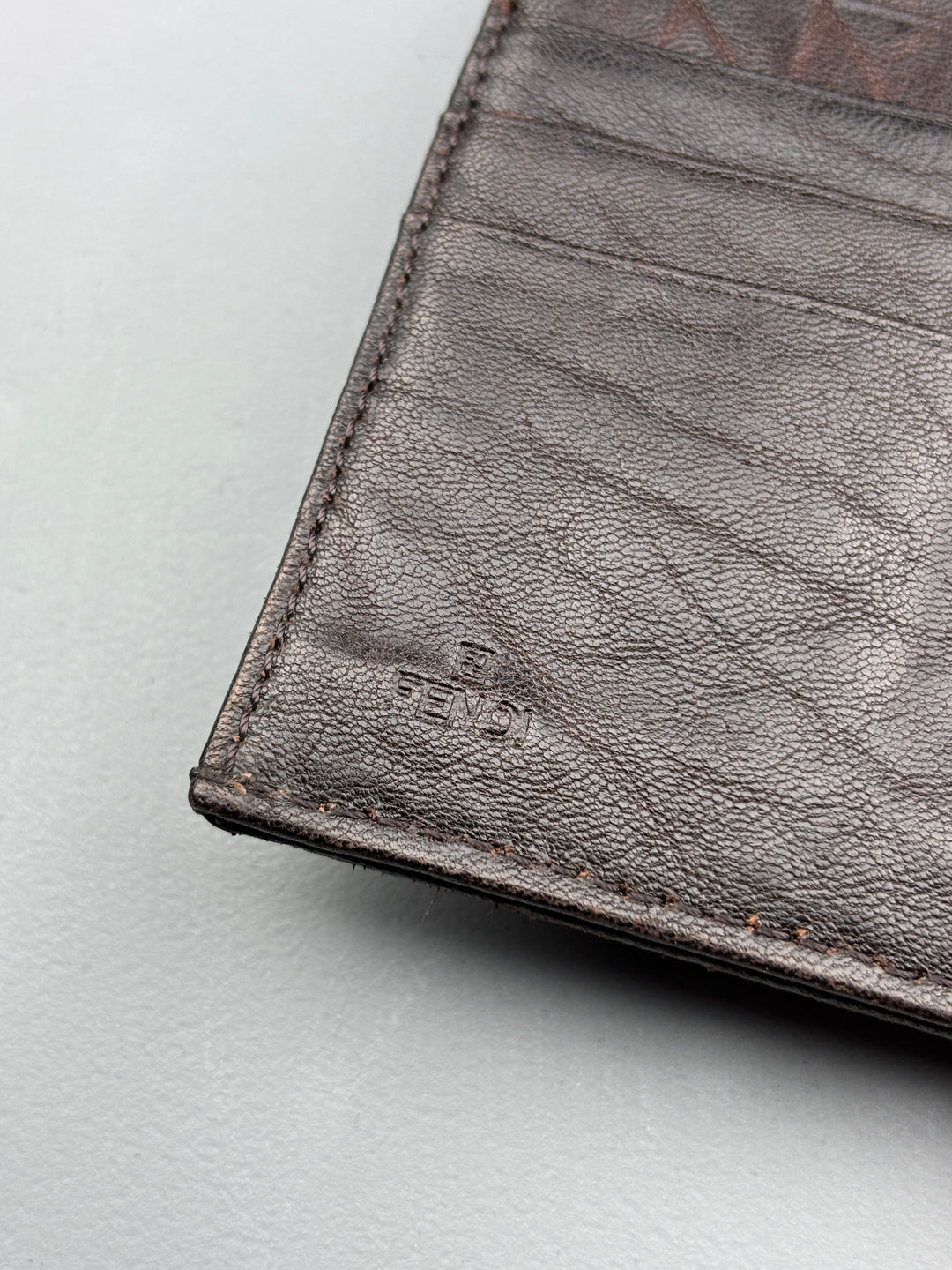 Vintage Fendi Unisex Leder Geldbeutel Braun, Second-Hand Fendi Wallet Brown