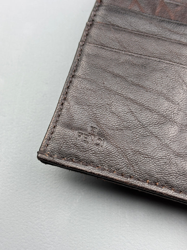 Vintage Fendi Unisex Leder Geldbeutel Braun, Second-Hand Fendi Wallet Brown