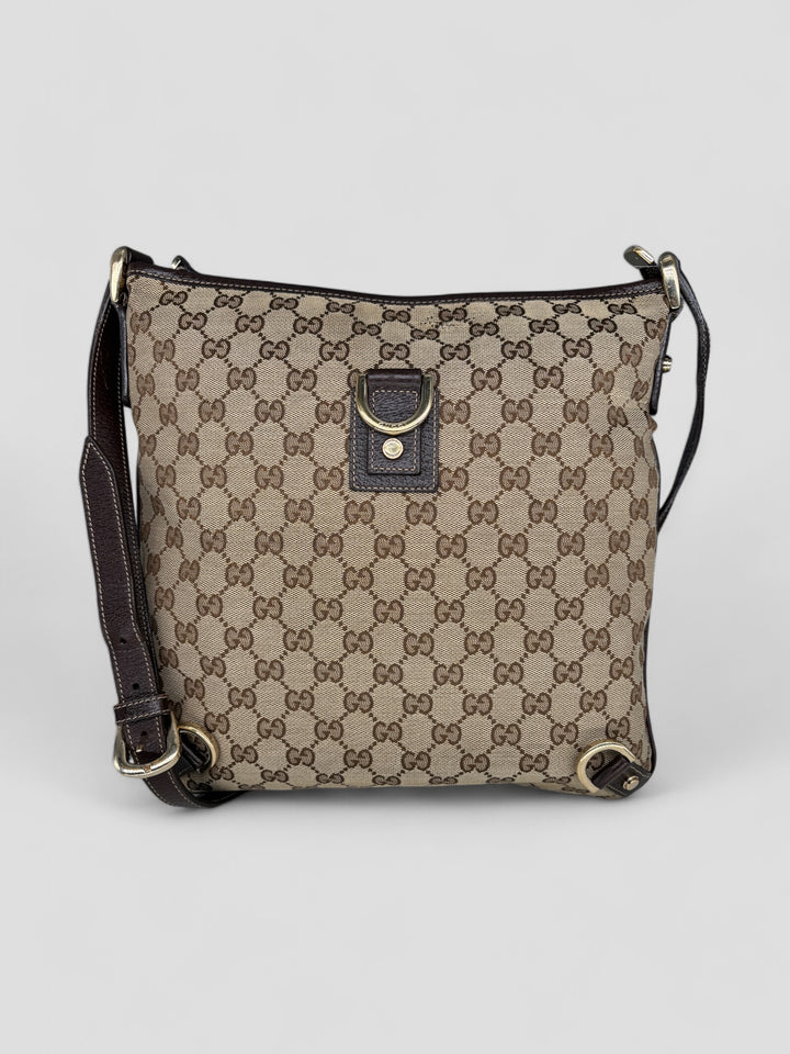Vintage Gucci D-RIng Messenger Bag beige, second hand gucci umhängetasche