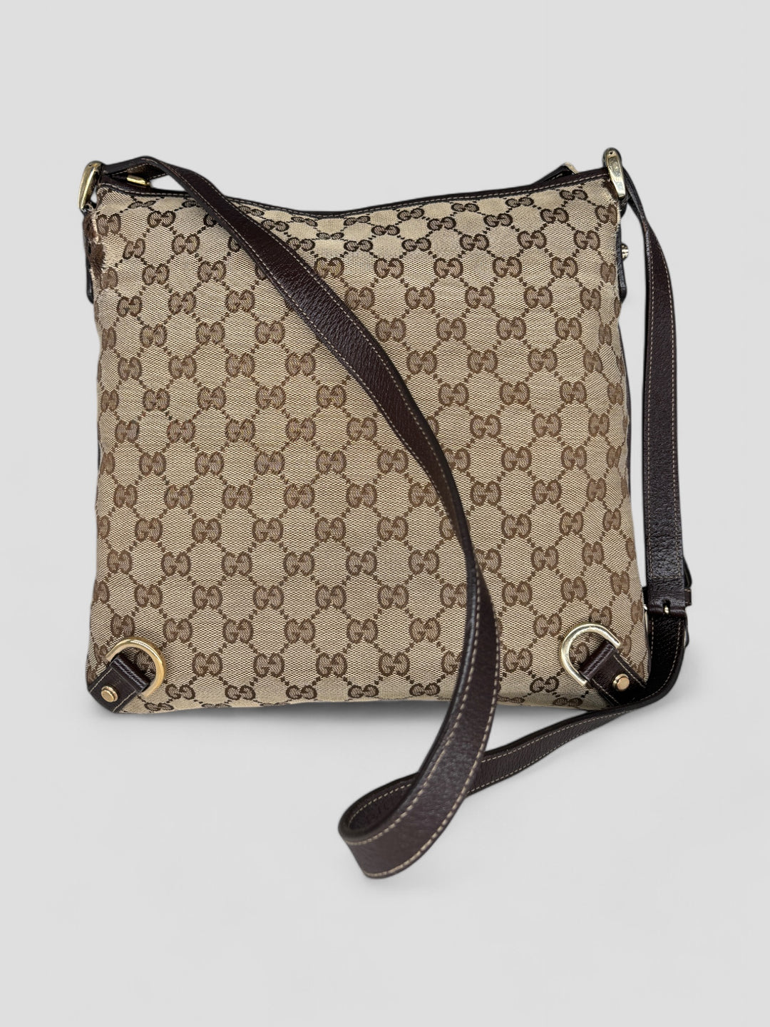 Vintage Gucci D-RIng Messenger Bag beige, second hand gucci umhängetasche