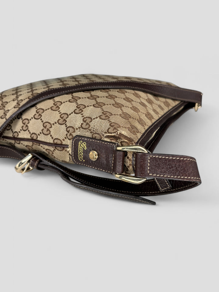 Vintage Gucci D-RIng Messenger Bag beige, second hand gucci umhängetasche