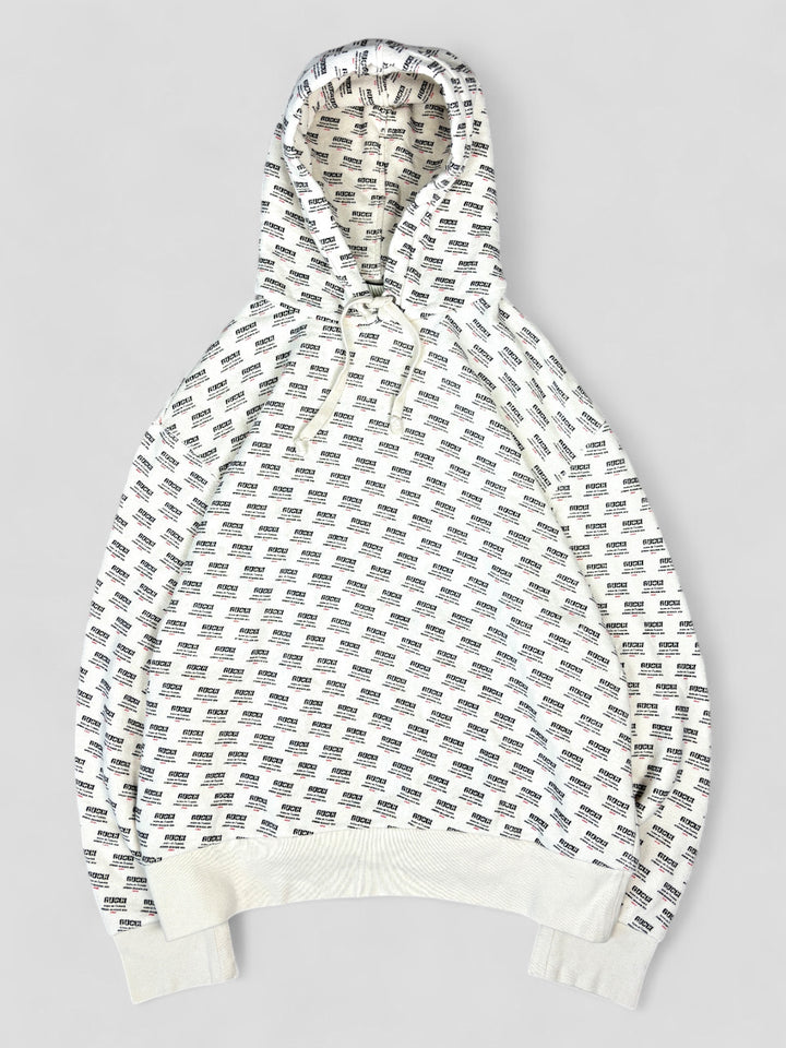 Vintage Gucci Hypnotism Hoodie white, weißer second hand gucci pullover