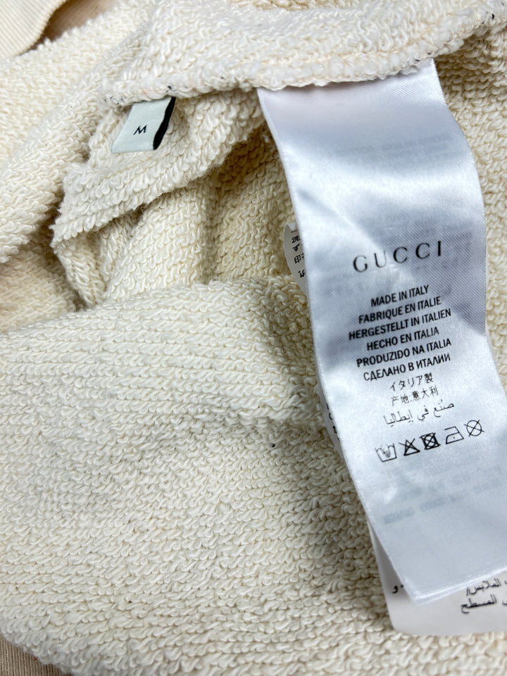 Vintage Gucci Hypnotism Hoodie white, weißer second hand gucci pullover