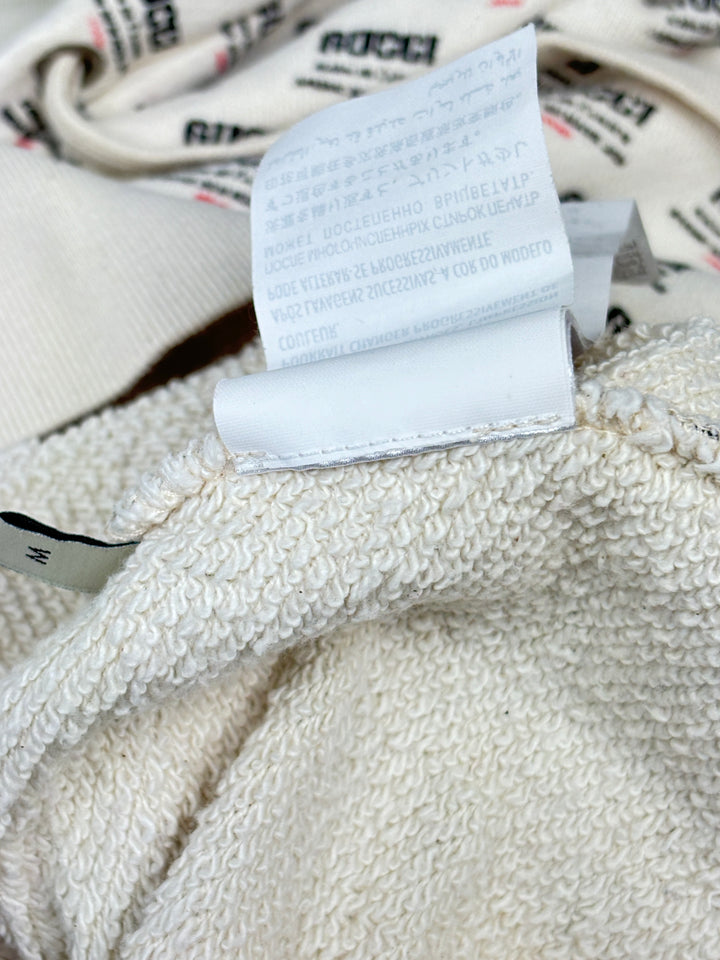 Vintage Gucci Hypnotism Hoodie white, weißer second hand gucci pullover