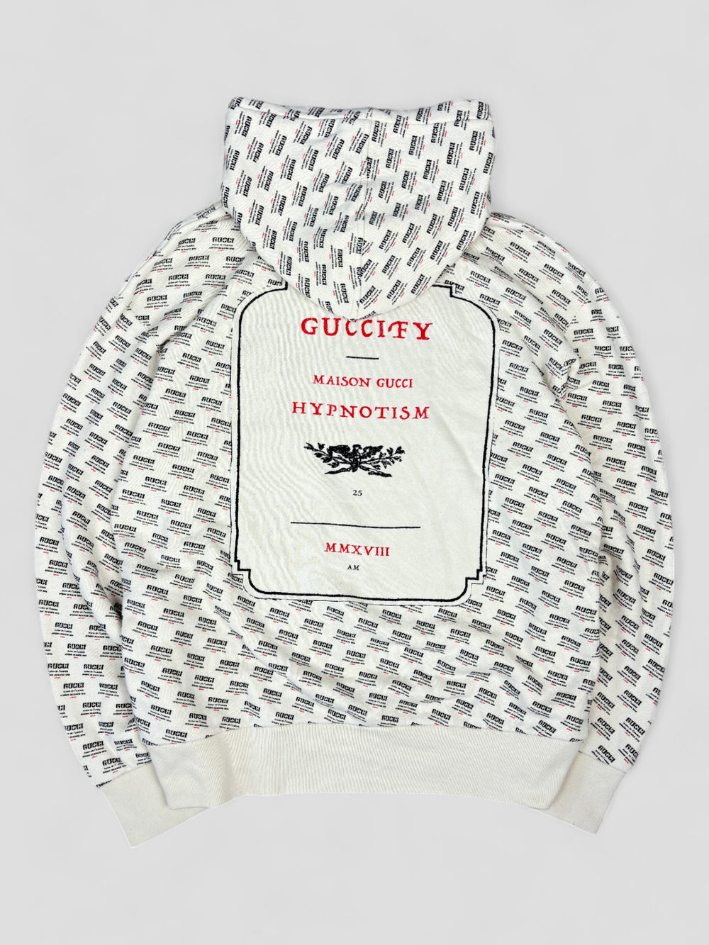 Vintage Gucci Hypnotism Hoodie white, weißer second hand gucci pullover