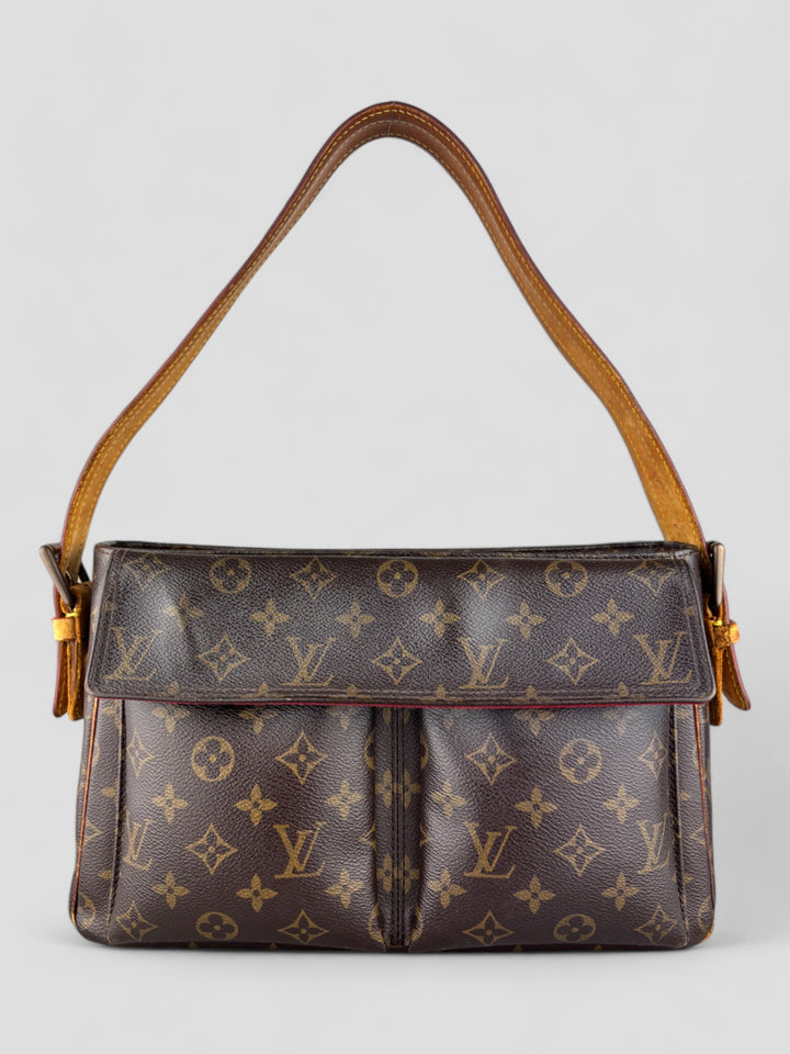 Vintage Louis Vuitton Damen Leder Handtasche Kastanienbraun, Second-Hand Louis Vuitton Bag Brown
