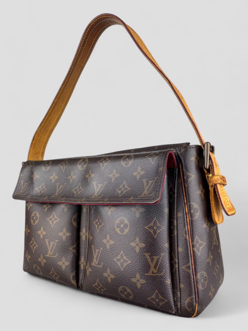 Vintage Louis Vuitton Damen Leder Handtasche Kastanienbraun, Second-Hand Louis Vuitton Bag Brown