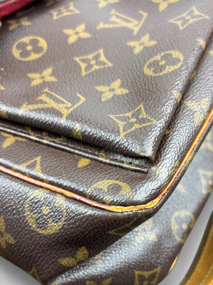Vintage Louis Vuitton Damen Leder Handtasche Kastanienbraun, Second-Hand Louis Vuitton Bag Brown