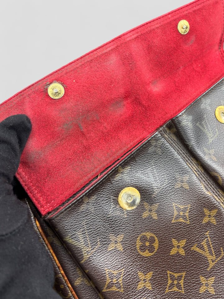 Vintage Louis Vuitton Damen Leder Handtasche Kastanienbraun, Second-Hand Louis Vuitton Bag Brown