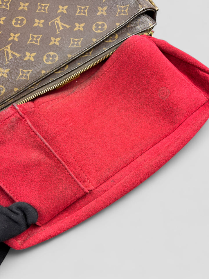 Vintage Louis Vuitton Damen Leder Handtasche Kastanienbraun, Second-Hand Louis Vuitton Bag Brown