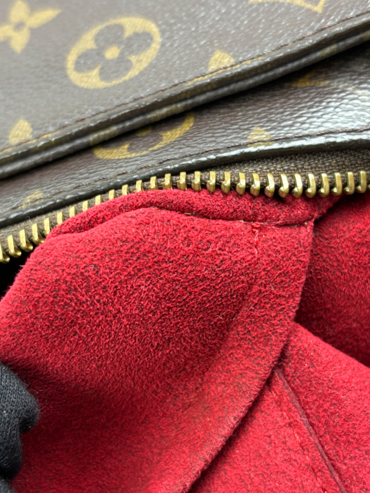 Vintage Louis Vuitton Damen Leder Handtasche Kastanienbraun, Second-Hand Louis Vuitton Bag Brown
