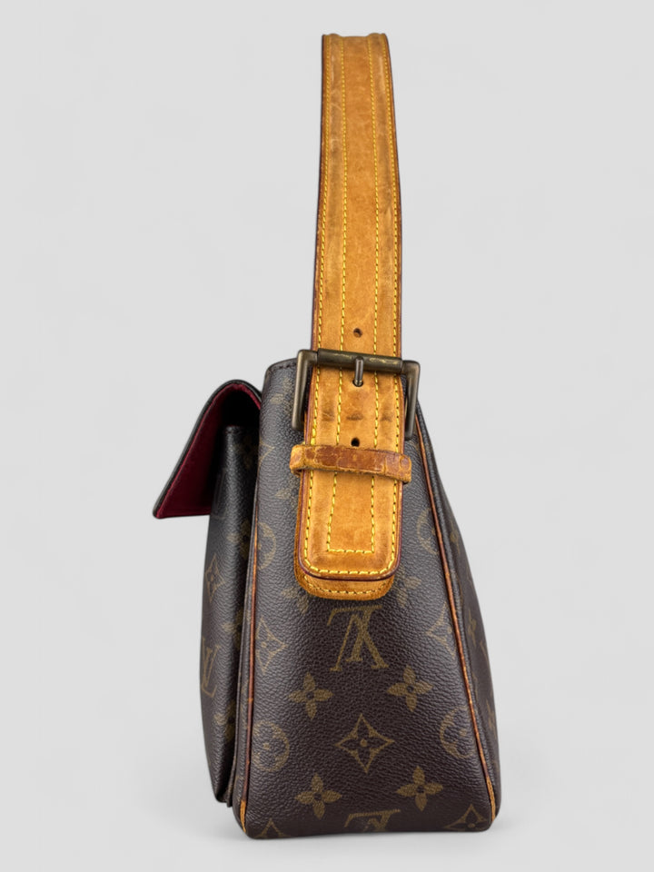Vintage Louis Vuitton Damen Leder Handtasche Kastanienbraun, Second-Hand Louis Vuitton Bag Brown