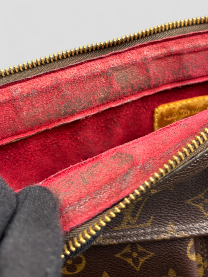 Vintage Louis Vuitton Damen Leder Handtasche Kastanienbraun, Second-Hand Louis Vuitton Bag Brown