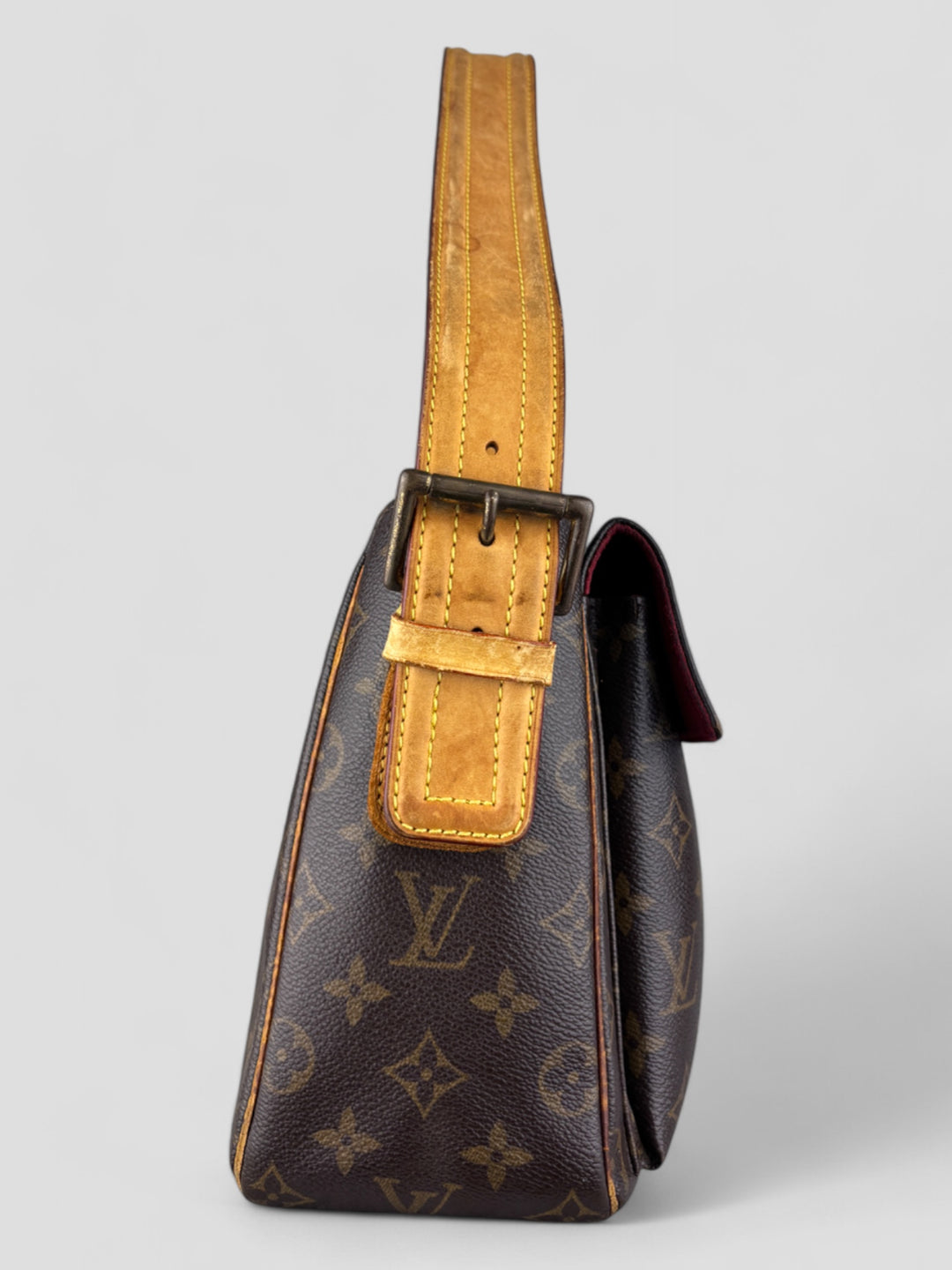 Vintage Louis Vuitton Damen Leder Handtasche Kastanienbraun, Second-Hand Louis Vuitton Bag Brown