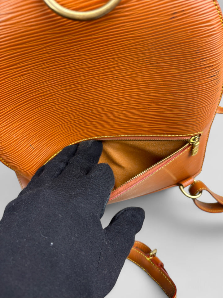 Vintage Louis Vuitton Unisex Epi Leder Rucksack Orange, Second-Hand Louis Vuitton Backpack Orange