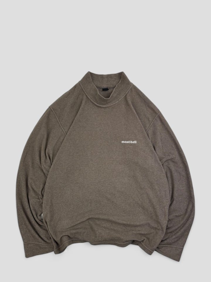 Vintage Montbell 00 Logo Sweater Grey Brown, Grau Brauner Seconc Hand Fleece 