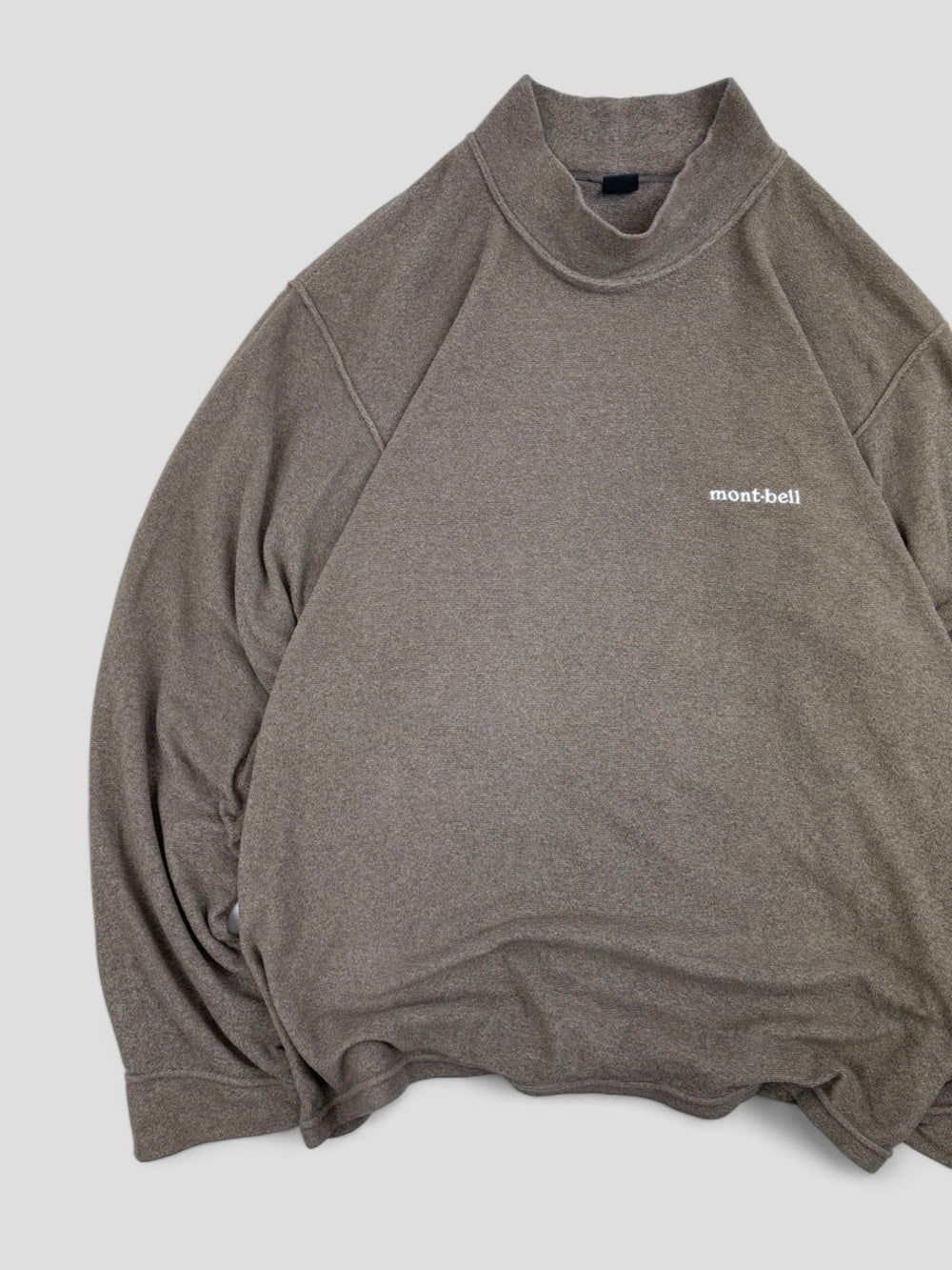 Vintage Montbell 00 Logo Sweater Grey Brown, Grau Brauner Seconc Hand Fleece 