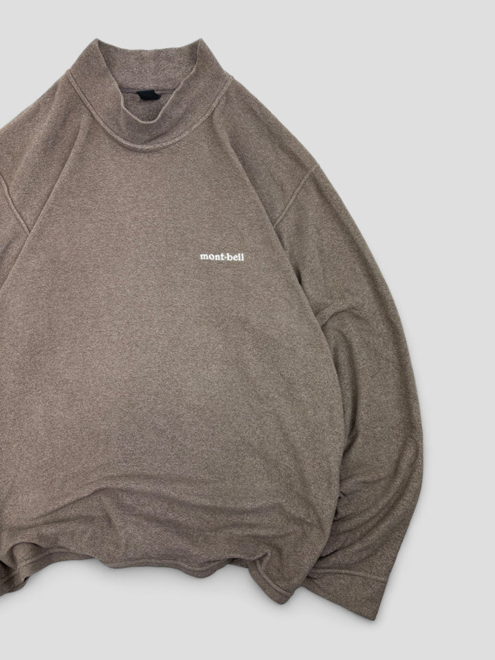 Vintage Montbell 00 Logo Sweater Grey Brown, Grau Brauner Seconc Hand Fleece 
