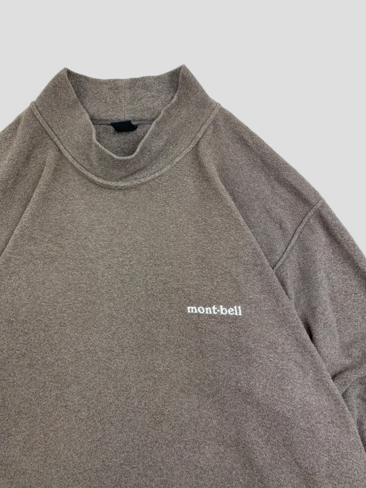 Vintage Montbell 00 Logo Sweater Grey Brown, Grau Brauner Seconc Hand Fleece 