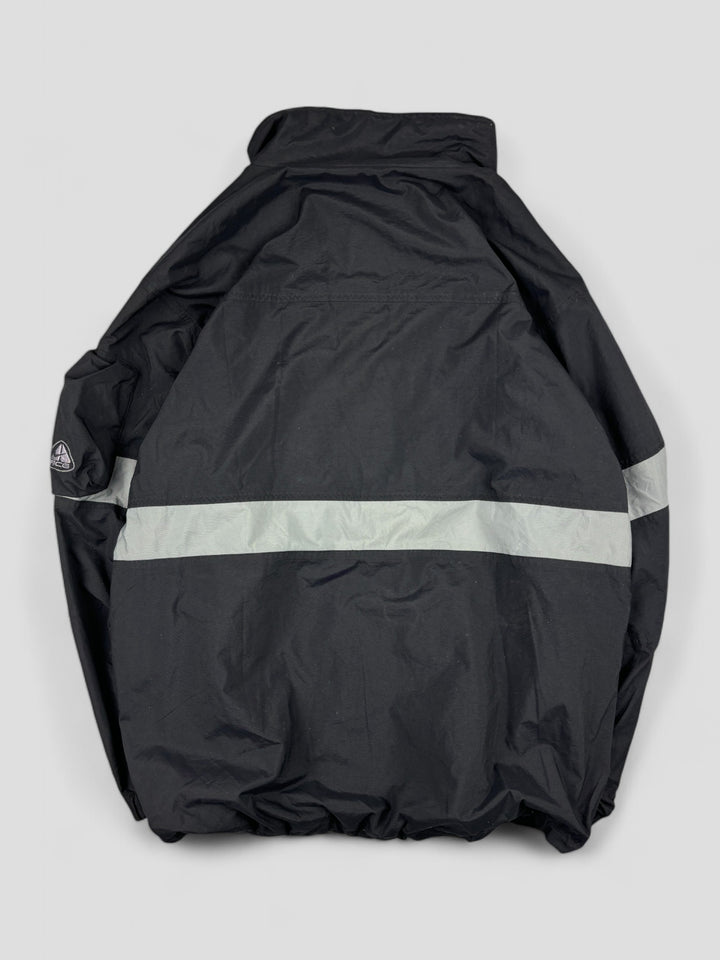 Vintage Nike ACG Herren Striped Tactical Windbreaker in Schwarz, second hand acg jacket men black