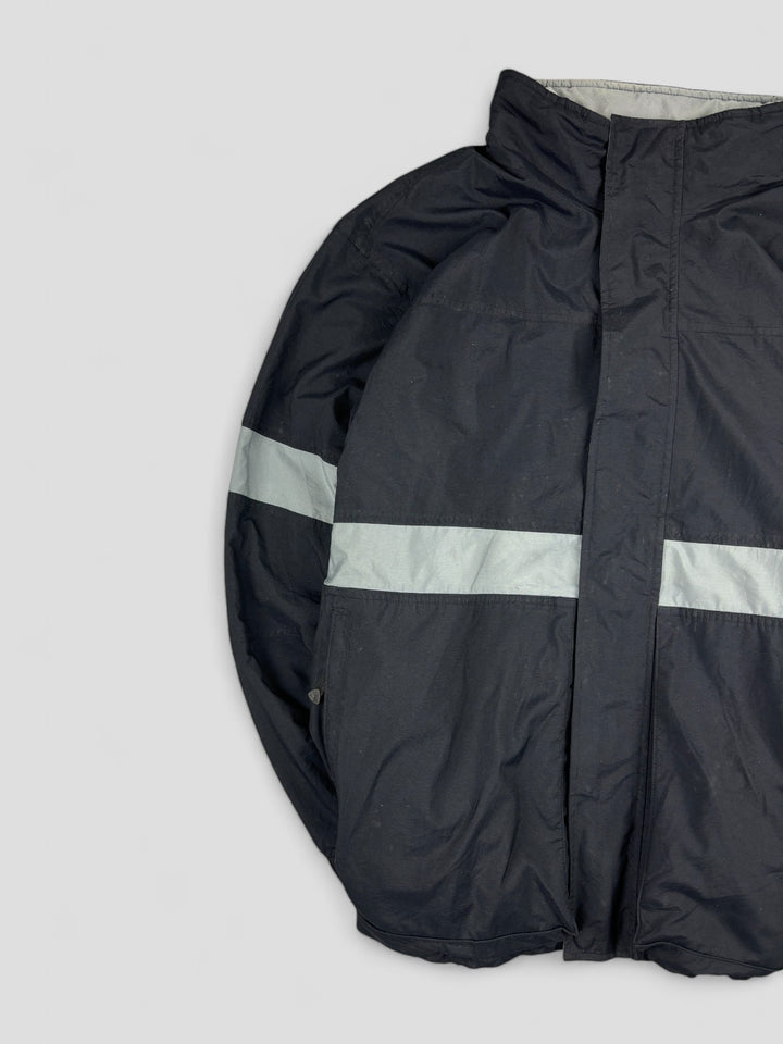 Vintage Nike ACG Herren Striped Tactical Windbreaker in Schwarz, second hand acg jacket men black