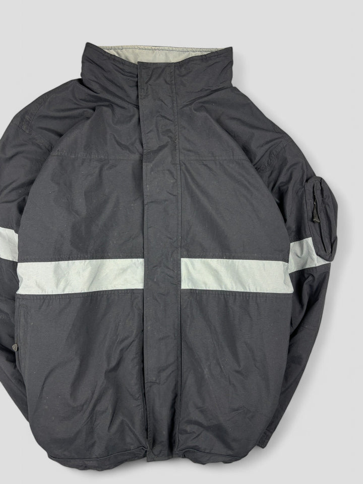 Vintage Nike ACG Herren Striped Tactical Windbreaker in Schwarz, second hand acg jacket men black