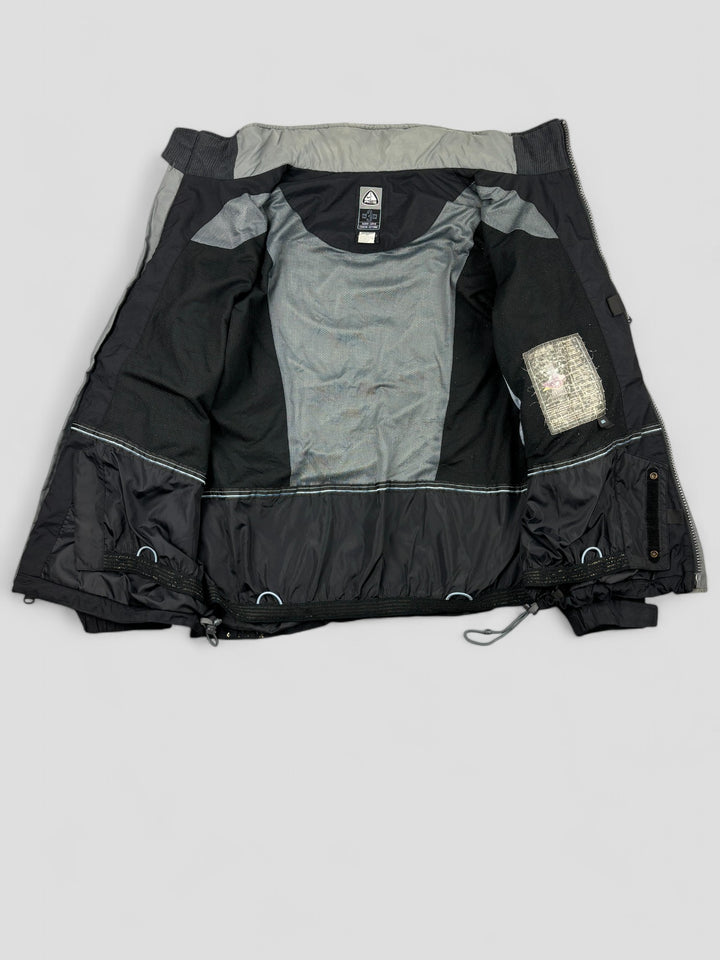 Vintage Nike ACG Herren Striped Tactical Windbreaker in Schwarz, second hand acg jacket men black