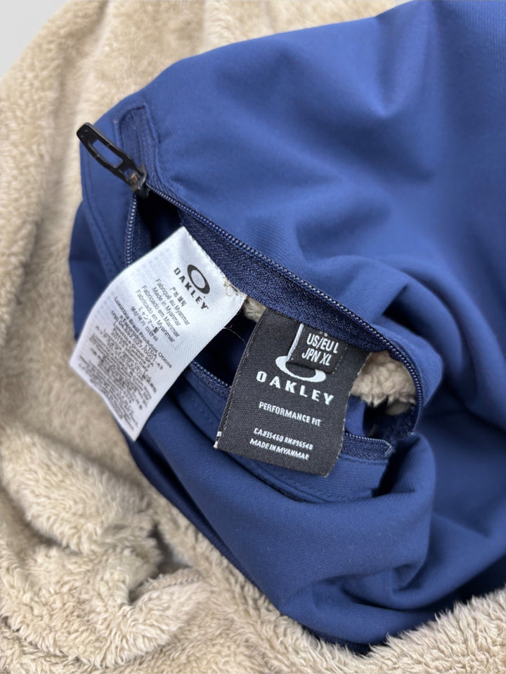 Vintage Oakley Unisex Reversible Fleecejacke Blau und Grau, Second-Hand Oakley Jacket Blue Grey