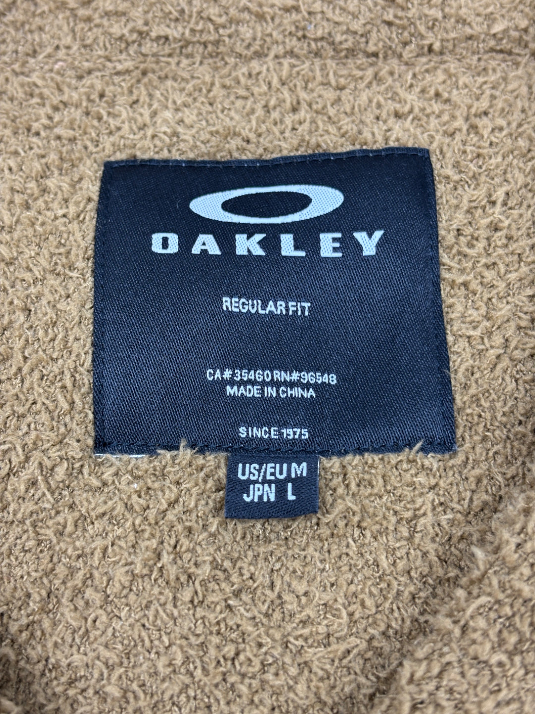 Vintage Oakley Unisex Tactical Fleecejacke Beige mit großen Fronttaschen, Second-Hand Oakley Jacket Beige